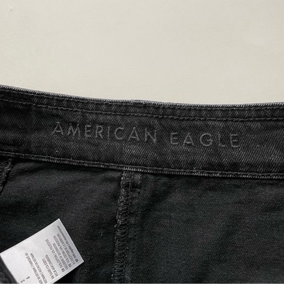 American Eagle Button Front Denim Mini Skirt Washed Black - Picture 4 of 8